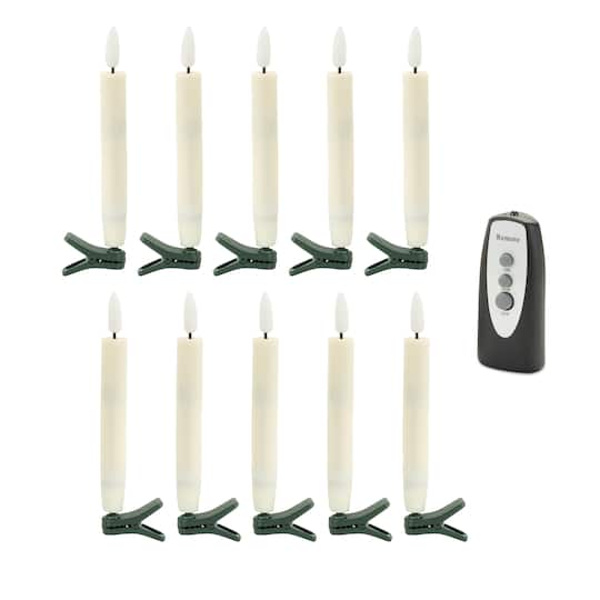 Ivory LED Clip-On Taper Candle Set